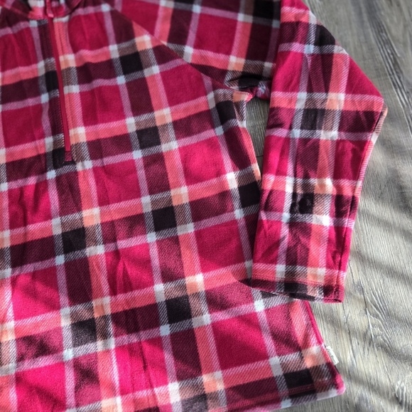 Eddie Bauer Ultrasoft Fleece ¼-Zip – Women’s Large – Dark Berry Plaid - Picture 5 of 9